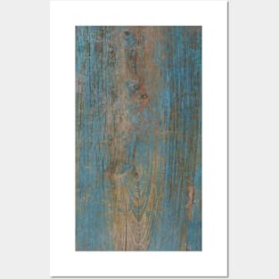 Shabby rustic weathered blue wood Posters and Art